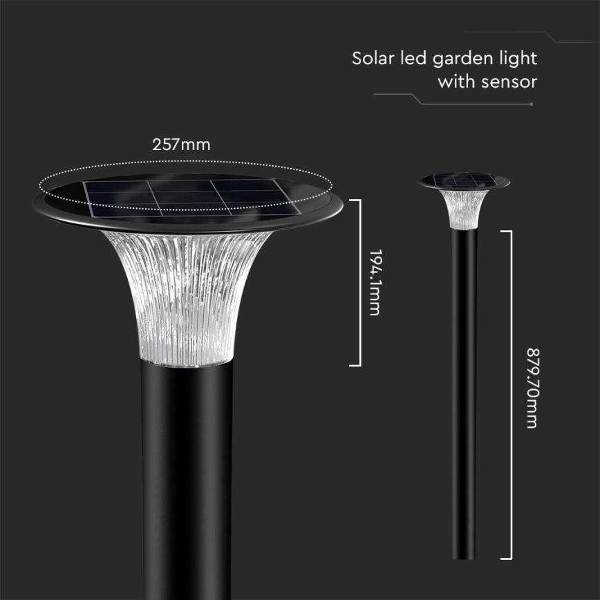 Lámpara solar LED con sensor LED/15W/3,2V 4000K/6000K IP65 6000 mAh