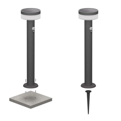 Lámpara solar LED con sensor LED/2W/3,7V 1200 mAh IP44 50 cm