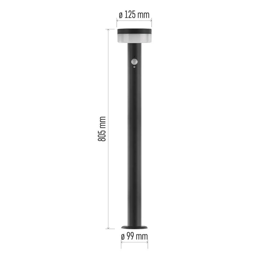 Lámpara solar LED con sensor LED/2W/3,7V 1200 mAh IP44 80 cm