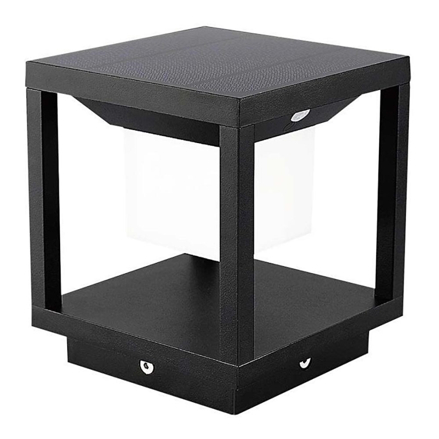 Lámpara solar LED con sensor LED/2W/5,5V 3000K IP65 2600 mAh negro