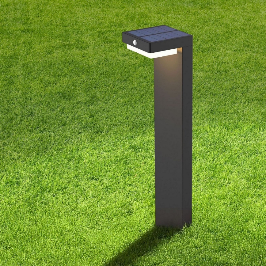 Lámpara solar LED con sensor MALI LED/4,5W/3,7V 2000 mAh IP44 negro