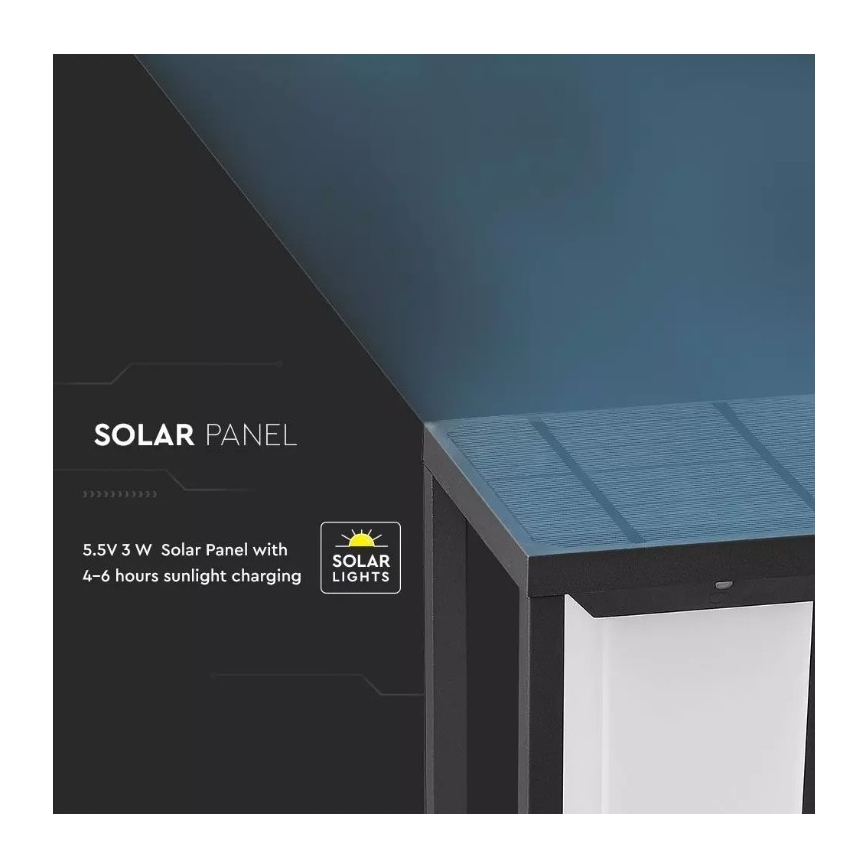 Lámpara solar LED con sensor SAMSUNG CHIP LED/2W/3,7V IP65 2600 mAh