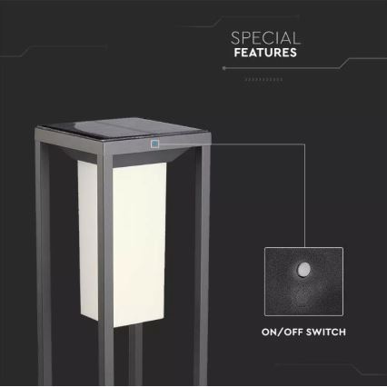 Lámpara solar LED con sensor SAMSUNG CHIP LED/2W/3,7V IP65 2600 mAh