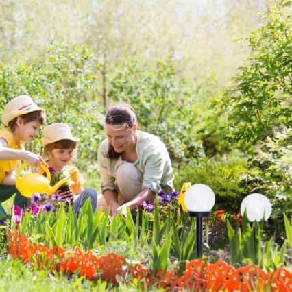 Lámpara solar LED con sensor SPHERE, 1,2 V, 4000 K, IP44, 40 mAh, diámetro 10 cm