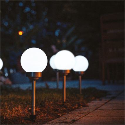 Lámpara solar LED con sensor SPHERE LED/1,2V 4000K IP44 200 mAh Ø 20 cm