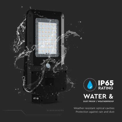Lámpara solar LED de calle con sensor LED/20W/7,4V IP65 5400 mAh