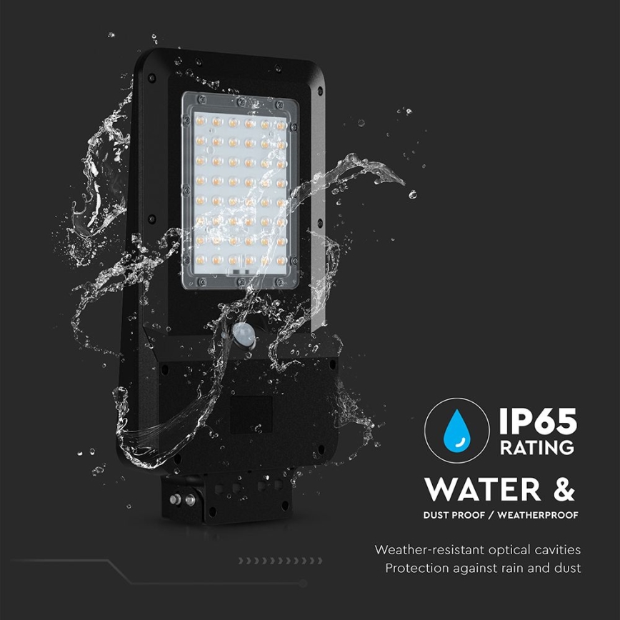 Lámpara solar LED de calle con sensor LED/20W/7,4V IP65 5400 mAh