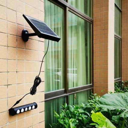Lámpara solar de pared LED con sensor de movimiento y crepúsculo LED/8W/3,7V 4000 mAh 4000K IP65