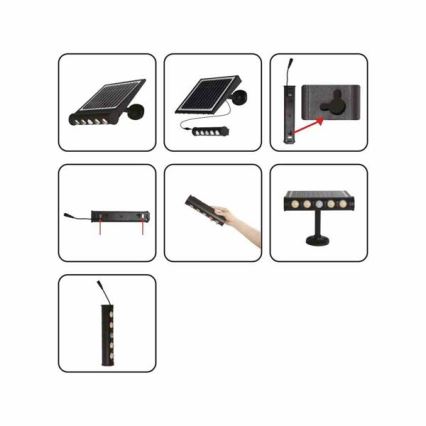 Lámpara solar de pared LED con sensor de movimiento y crepúsculo LED/8W/3,7V 4000 mAh 4000K IP65