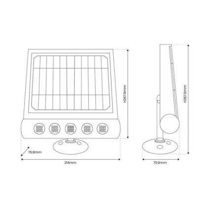 Lámpara solar de pared LED con sensor de movimiento y crepúsculo LED/8W/3,7V 4000 mAh 4000K IP65
