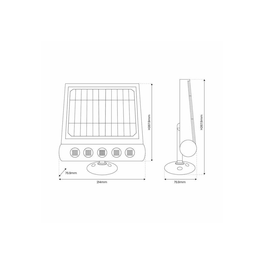 Lámpara solar de pared LED con sensor de movimiento y crepúsculo LED/8W/3,7V 4000 mAh 4000K IP65