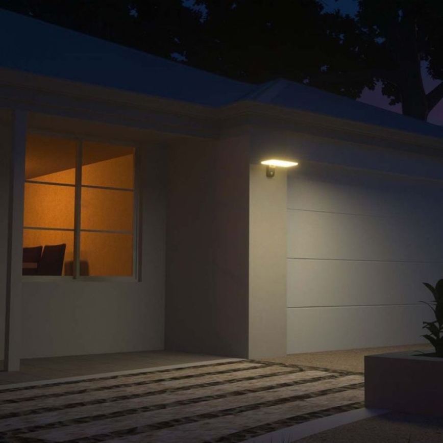 Lámpara solar de pared LED con sensor LED/15W/3,2V 4000K/6000K IP65 6000 mAh negra
