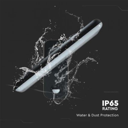 Lámpara solar de pared LED con sensor LED/15W/3,2V 4000K/6000K IP65 6000 mAh negra