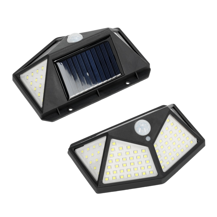 Lámpara de pared solar LED con sensor LED/1W/3,7V 6500K IP44 1200 mAh