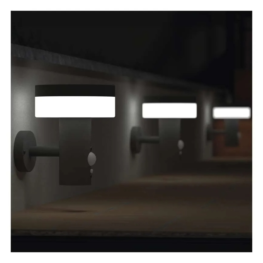 Lámpara de pared solar LED con sensor LED/2W/3,7V 1200 mAh IP44