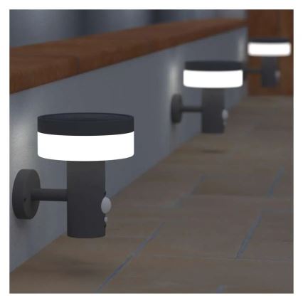 Lámpara de pared solar LED con sensor LED/2W/3,7V 1200 mAh IP44