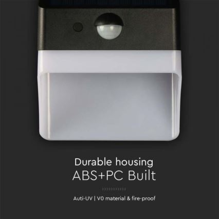 Lámpara de pared solar LED con sensor LED/2W/3,7V 4000K IP65 1200 mAh