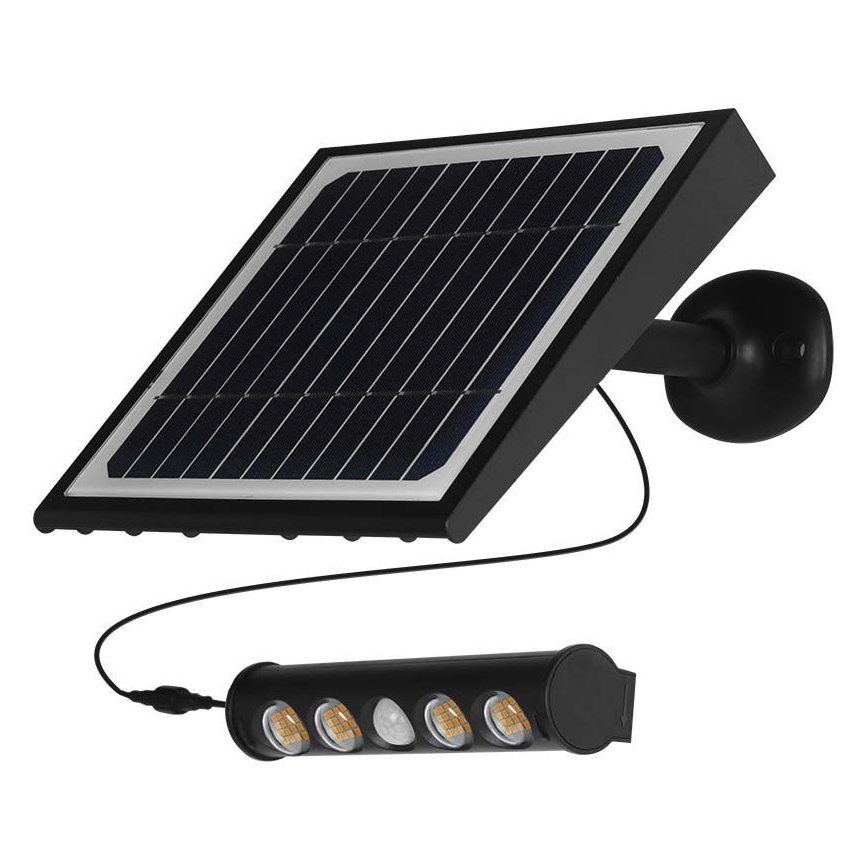 Lámpara de pared solar LED con sensor LED/8W/3,7V IP65 3000K 4000 mAh