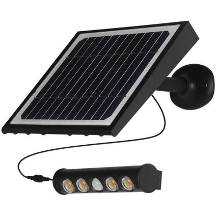 Lámpara de pared solar LED con sensor LED/8W/3,7V IP65 6000K 4000 mAh