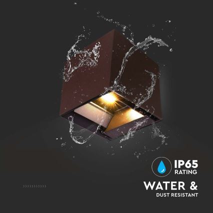 Lámpara solar de pared LED con sensor LED/9W/3,7V 3000/4000/5000K 2600 mAh IP65 marrón