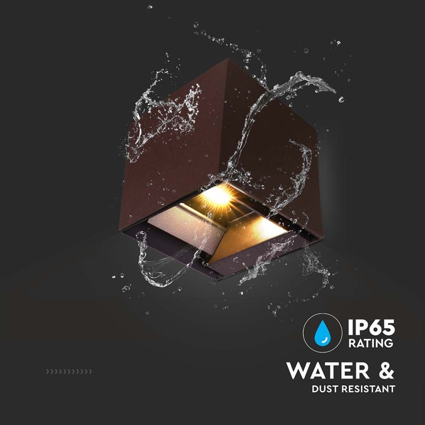 Lámpara solar de pared LED con sensor LED/9W/3,7V 3000/4000/5000K 2600 mAh IP65 marrón