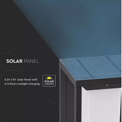 Lámpara de pared solar LED con sensor CHIP SAMSUNG LED/2W/3,7V IP65 2600 mAh