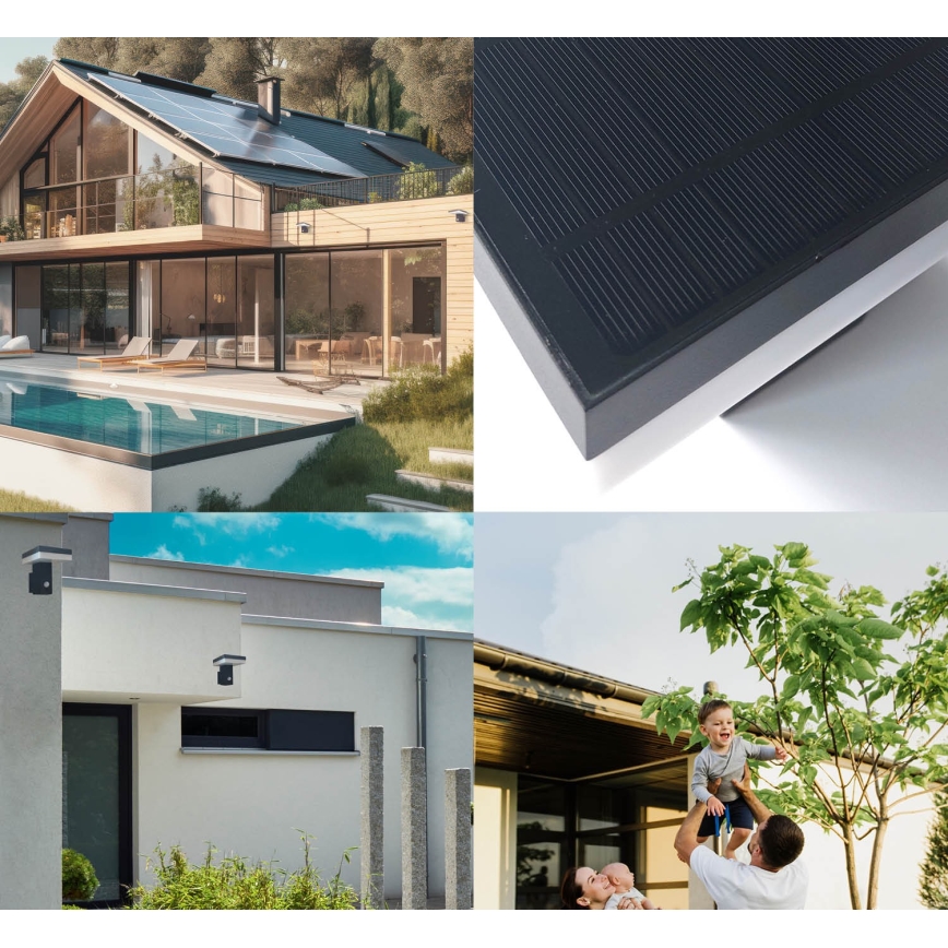 Lámpara de pared solar LED con sensor SOLARIS2 LED/5,5W/3,7V 4000K IP44 2600 mAh