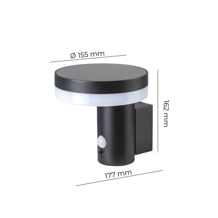 Lámpara de pared solar LED con sensor SOLARIS3 LED/5,5W/3,7V 4000K IP44 2600 mAh