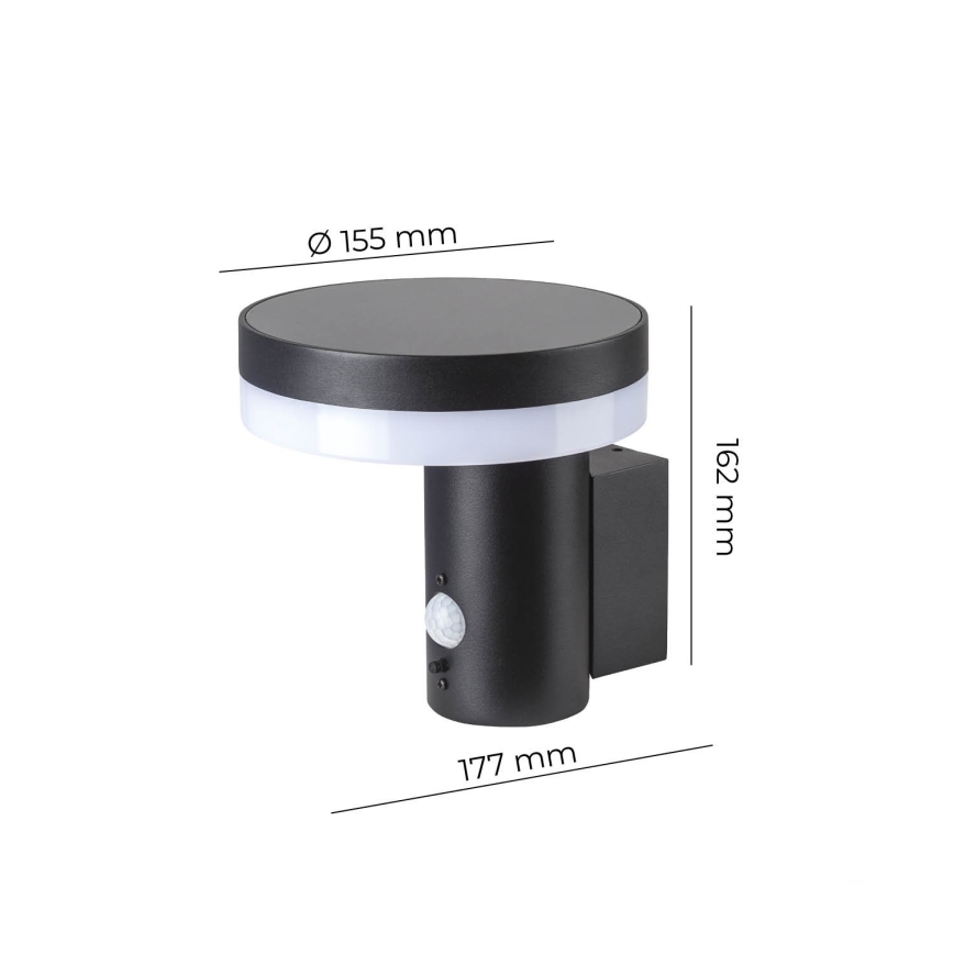 Lámpara de pared solar LED con sensor SOLARIS3 LED/5,5W/3,7V 4000K IP44 2600 mAh
