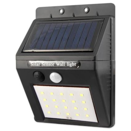 Lámpara de pared solar LED con sensor y panel externo LED/0,55W/3,7V 1200 mAh IP65