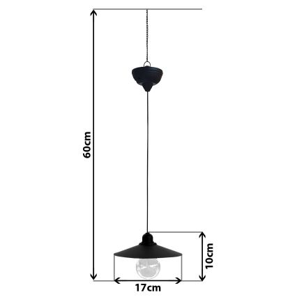 Lámpara solar LED en una cadena DINA 1,2V 200 mAh IP44