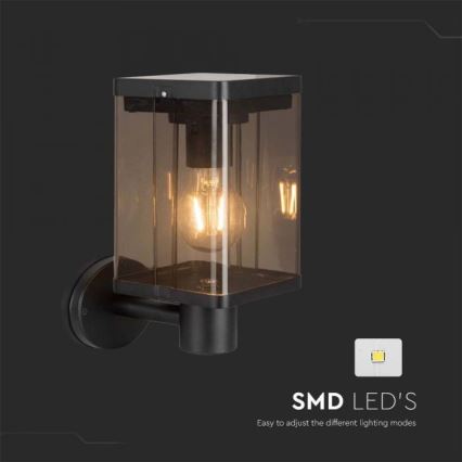 Lámpara solar LED de pared para exterior con sensor LED/2,5W/3,7V 3000K IP54 2000 mAh