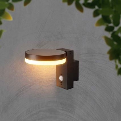 Lámpara solar LED de pared para exterior con sensor LED/5,5W/3,7V 3000K IP54 2000 mAh