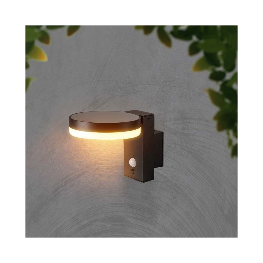 Lámpara solar LED de pared para exterior con sensor LED/5,5W/3,7V 3000K IP54 2000 mAh