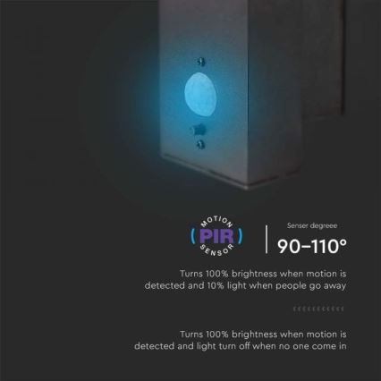 Lámpara solar LED de pared para exterior con sensor LED/5,5W/3,7V 3000K IP54 2000 mAh