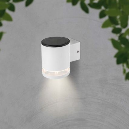 Lámpara de pared solar LED para exterior LED/1W/3,7V 3000K IP54 1200 mAh blanca