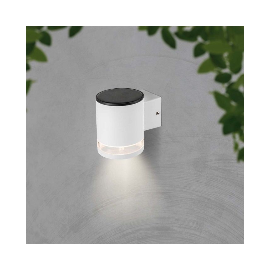 Lámpara de pared solar LED para exterior LED/1W/3,7V 3000K IP54 1200 mAh blanca