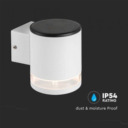 Lámpara de pared solar LED para exterior LED/1W/3,7V 3000K IP54 1200 mAh blanca