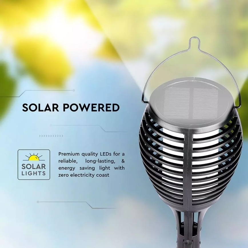 Lámpara solar LED FLAME 4en1 1xLED/0,45W/3,7V IP44 500 mAh