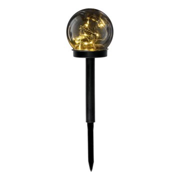 Lámpara solar LED GLEAM LED/1,2V 3000K IP44 40 mAh ahumado/negro