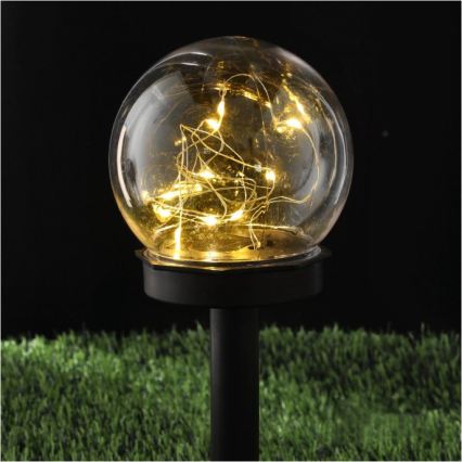 Lámpara solar LED GLEAM LED/1,2V 3000K IP44 40 mAh transparente/negra