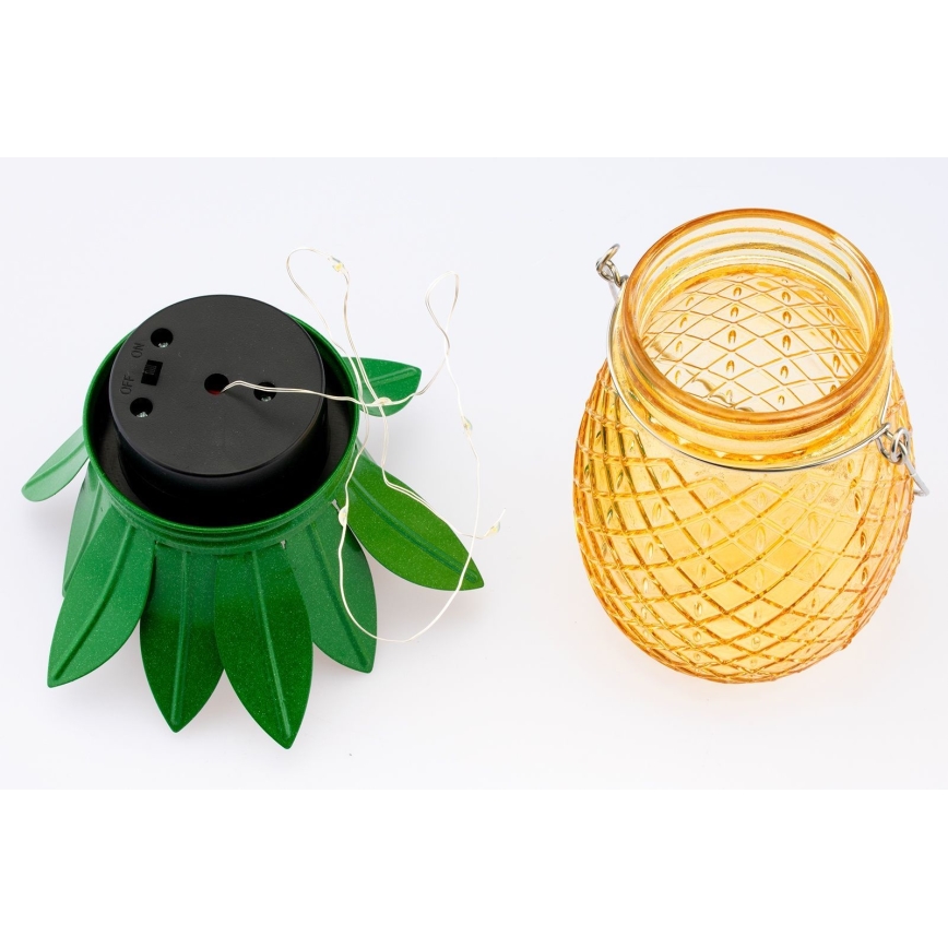 Lámpara solar LED JAR LED/1,2V 150 mAh IP44 piña