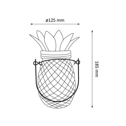Lámpara solar LED JAR LED/1,2V 150 mAh IP44 piña