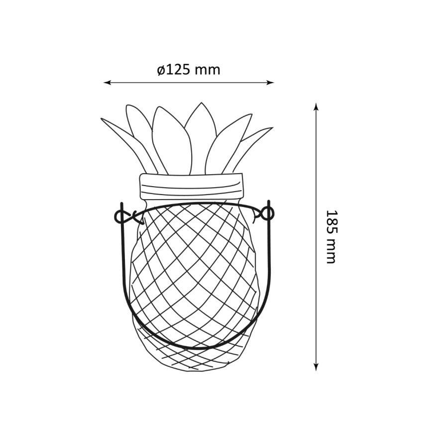 Lámpara solar LED JAR LED/1,2V 150 mAh IP44 piña