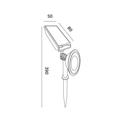 Lámpara solar LED LANCE LED/1xAA 4000K IP44 300 mAh