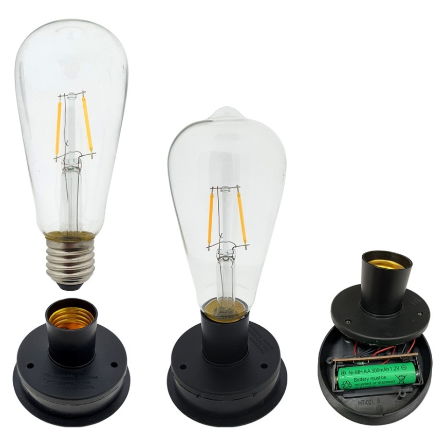 Lámpara solar LED LAURA 1xE27/1,2V 300 mAh IP44