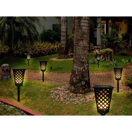 Lámpara solar LED LED/0,6W/5,5V IP65 107 cm negro