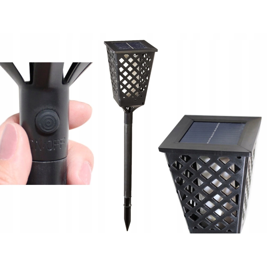Lámpara solar LED LED/0,6W/5,5V IP65 107 cm negro