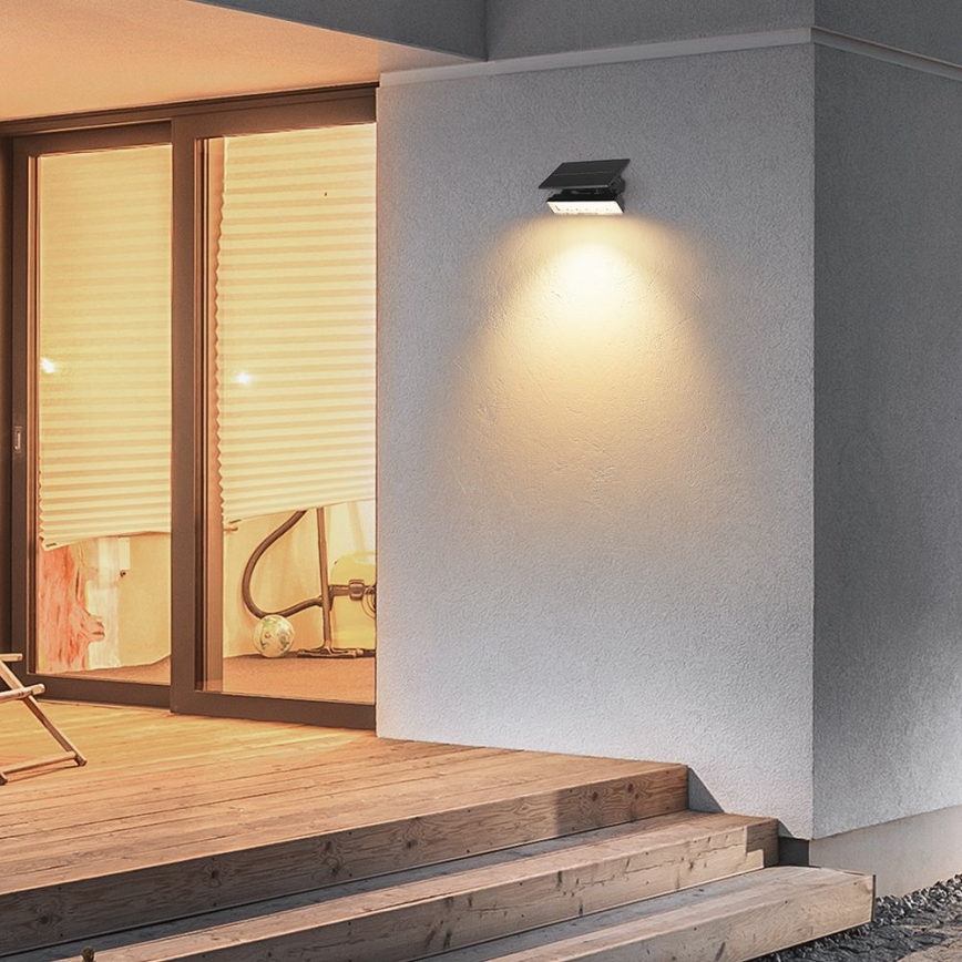 Lámpara solar LED 2en1 LED/0,9W/3,7V 3000K IP65 1200 mAh negro