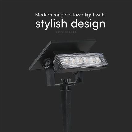 Lámpara solar LED 2en1 LED/0,9W/3,7V 3000K IP65 1200 mAh negro